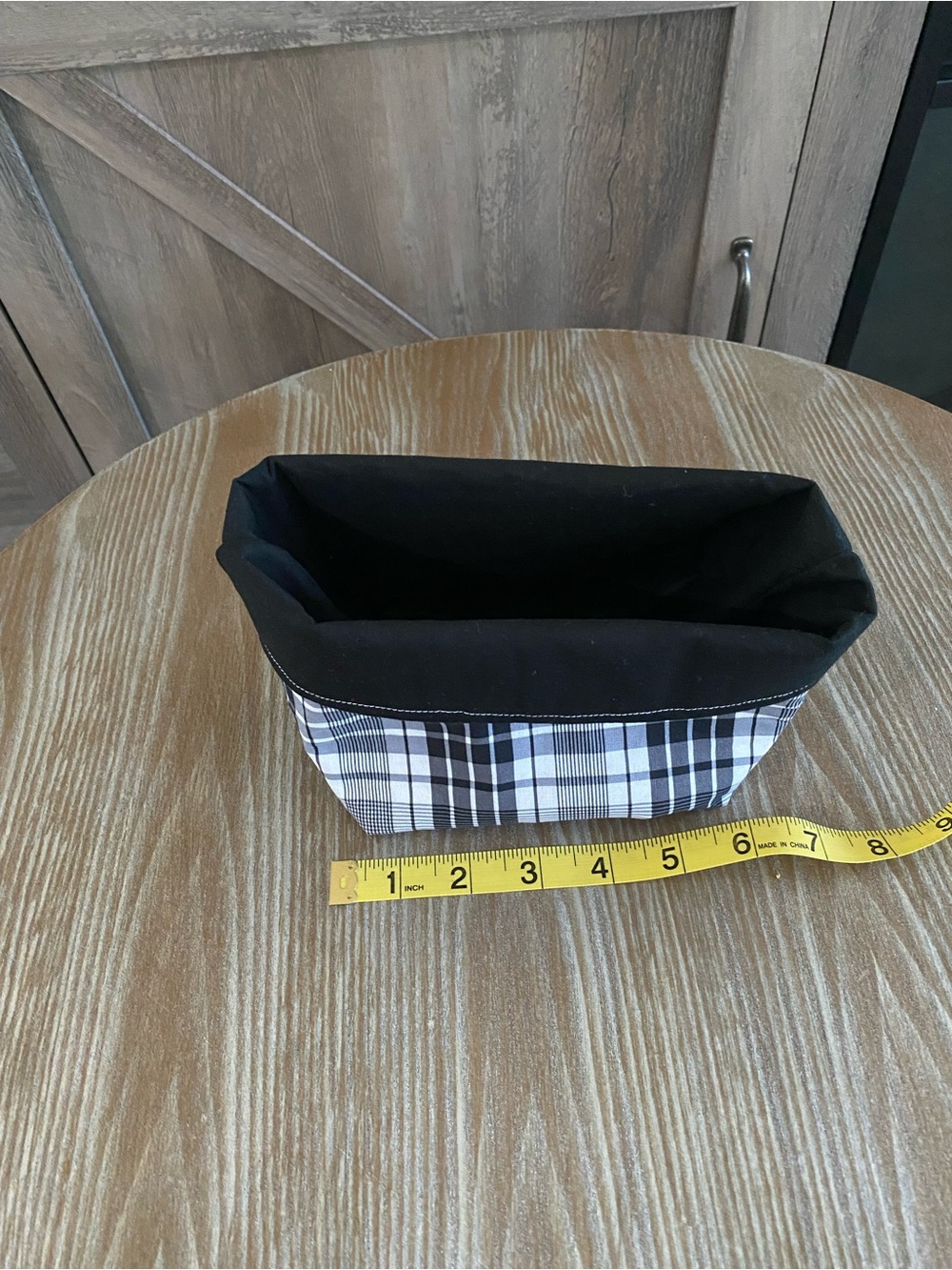 Black Plaid Small Organizer Bag for Men